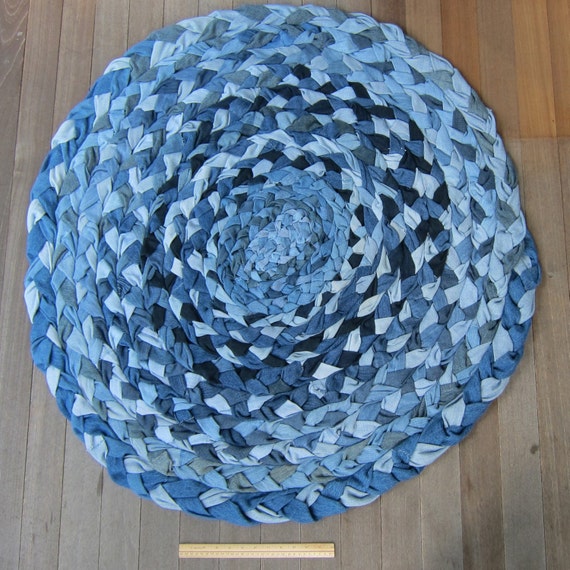 Items similar to Braided Recycled Denim Rug on Etsy