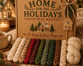 Home for the Holidays Christmas Yarn Advent - 24 minis plus one full-sized skein