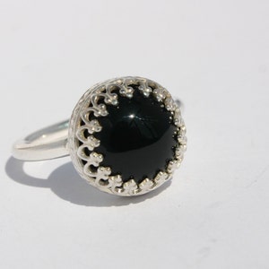 Sterling Silver Black Onyx Ring, Promise Ring, Protection Ring, Onyx Ring