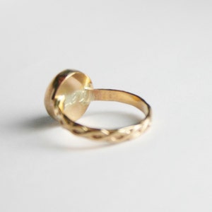 Mood Ring, 14/20 Kt Gold filled Smooth Bezel Glass Mood Ring, Gold Mood Ring, Gold Round Mood Ring image 2