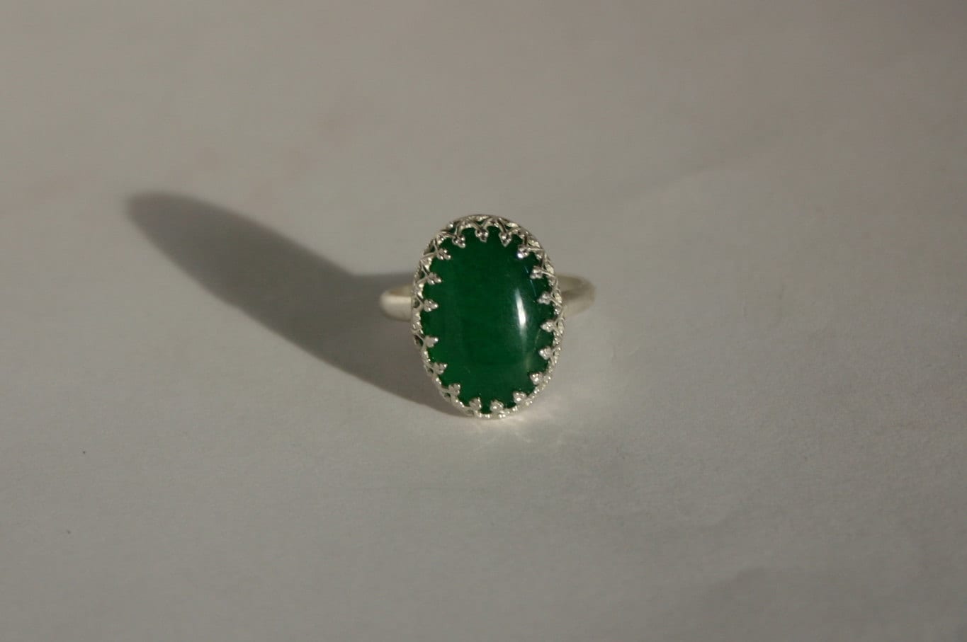 silver ring with jade stone