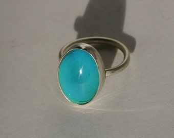 Mood Ring, Silver Mood Ring, Sterling Silver Mood Ring, Mood Rings, Handmade Sterling Silver Smooth Bezel Mood