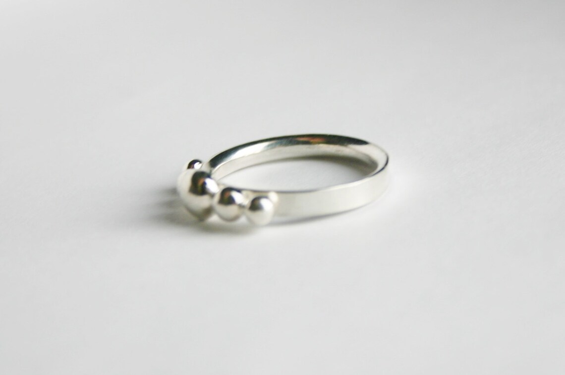 Sterling Silver 5 Ball Ring, Spinner Ring, Thumb Ring, Men's Thumb Ring ...