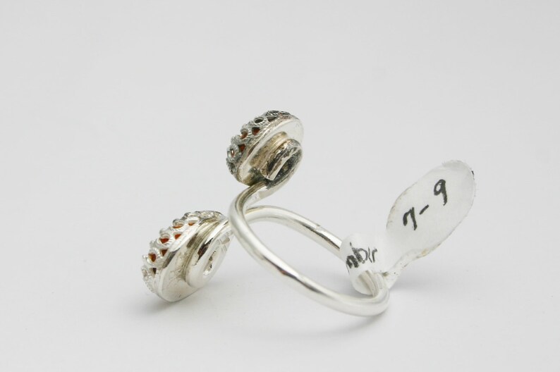 Sterling Silver Double Baltic Amber Stone Ring Amber Ring Amber Rings