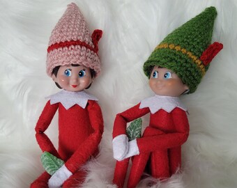 Elf Buddy Hat - Crochet Hat for Doll - Elf Clothes - Gift for Children - Christmas - Santa Elf Hats - Elf