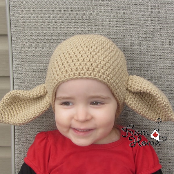 House Elf Hat - Baby-Child-Adult Halloween Costume, Cosplay Hat Wig, Fantasy, Character Beanie, Elf Ears