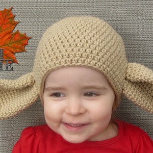 12-24 Month Ready to Ship House Elf Crochet Hat Baby, Toddler, Child, Adult Costume, Character, Sci-Fi, Halloween, Elf Ears image 2