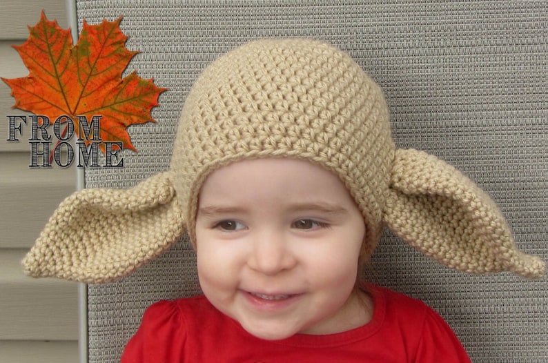 12-24 Month Ready to Ship House Elf Crochet Hat Baby, Toddler, Child, Adult Costume, Character, Sci-Fi, Halloween, Elf Ears image 2