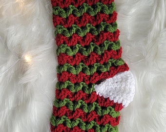 Handmade Christmas Stocking - Crochet Christmas Stocking - Christmas Decoration - Teacher Christmas Gift - Secret Santa - Heirloom Keepsake