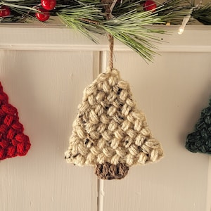 Rustieke gehaakte kerstboomversieringen | Woondecoraties | Kerstdecoratie | Handgemaakt | Kerstkaarten | Leraar kerstcadeau-idee | Cadeaukaartje