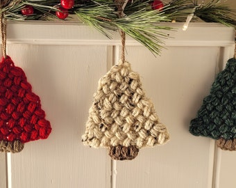 Rustic Crochet Christmas Tree Ornaments | Home Decor | Christmas Decor | Handmade | Christmas Cards | Christmas Gift Idea Teacher | Gift Tag