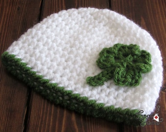 Crochet Shamrock Beanie: St. Patrick's Day Clover Hat