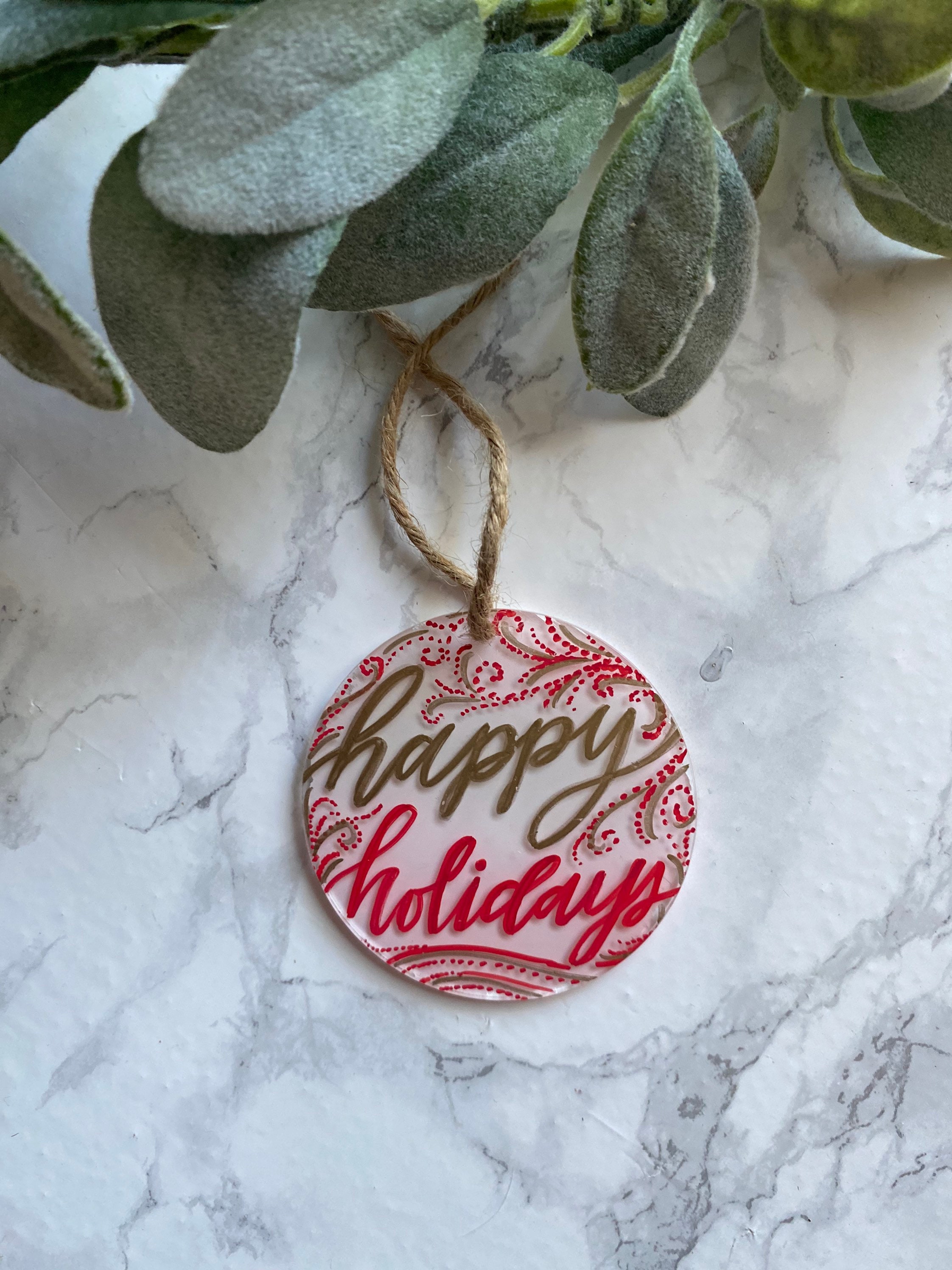Custom Painted Acrylic Christmas Ornament Personalized Etsy