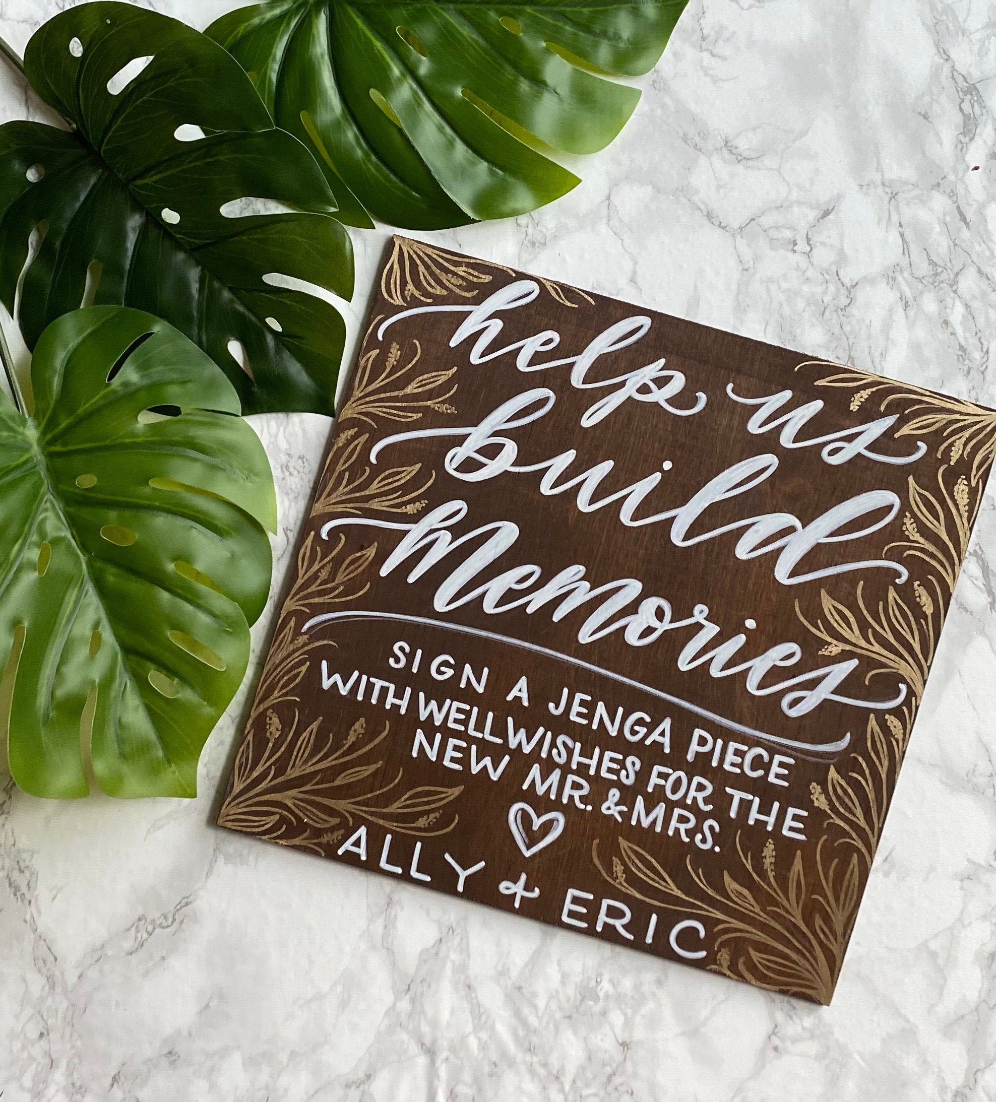 Custom Jenga Guest Book Sign Rustic Wedding Signs Wooden Etsy