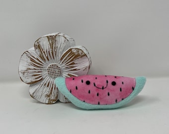 Peluche pastèque - Peluche en polaire avec détails cousus à la main