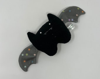 Peluche a forma di pipistrello in pile, animale imbottito con ali stellate