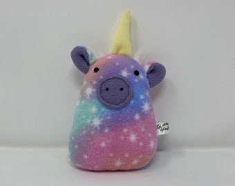 Handgestikte fleece eenhoornknuffel, 8 inch