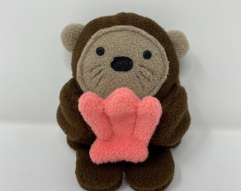 Fleece Otter-knuffel, met de hand gestikte details