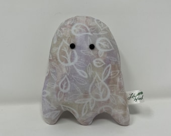 Fleece Ghost Plushie, Button Eyes, Hand Stitched Detail