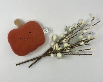 Calabaza de peluche de forro polar, decoración otoñal cosida a mano
