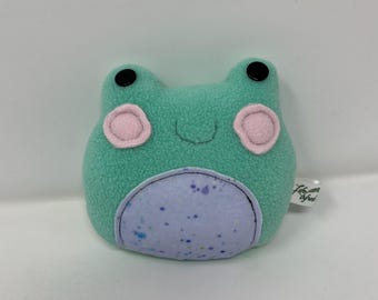 Peluche a forma di rana in pile - Giocattolo da coccolare cucito a mano