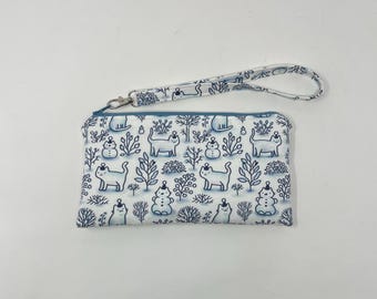 Winter Cat Wristlet