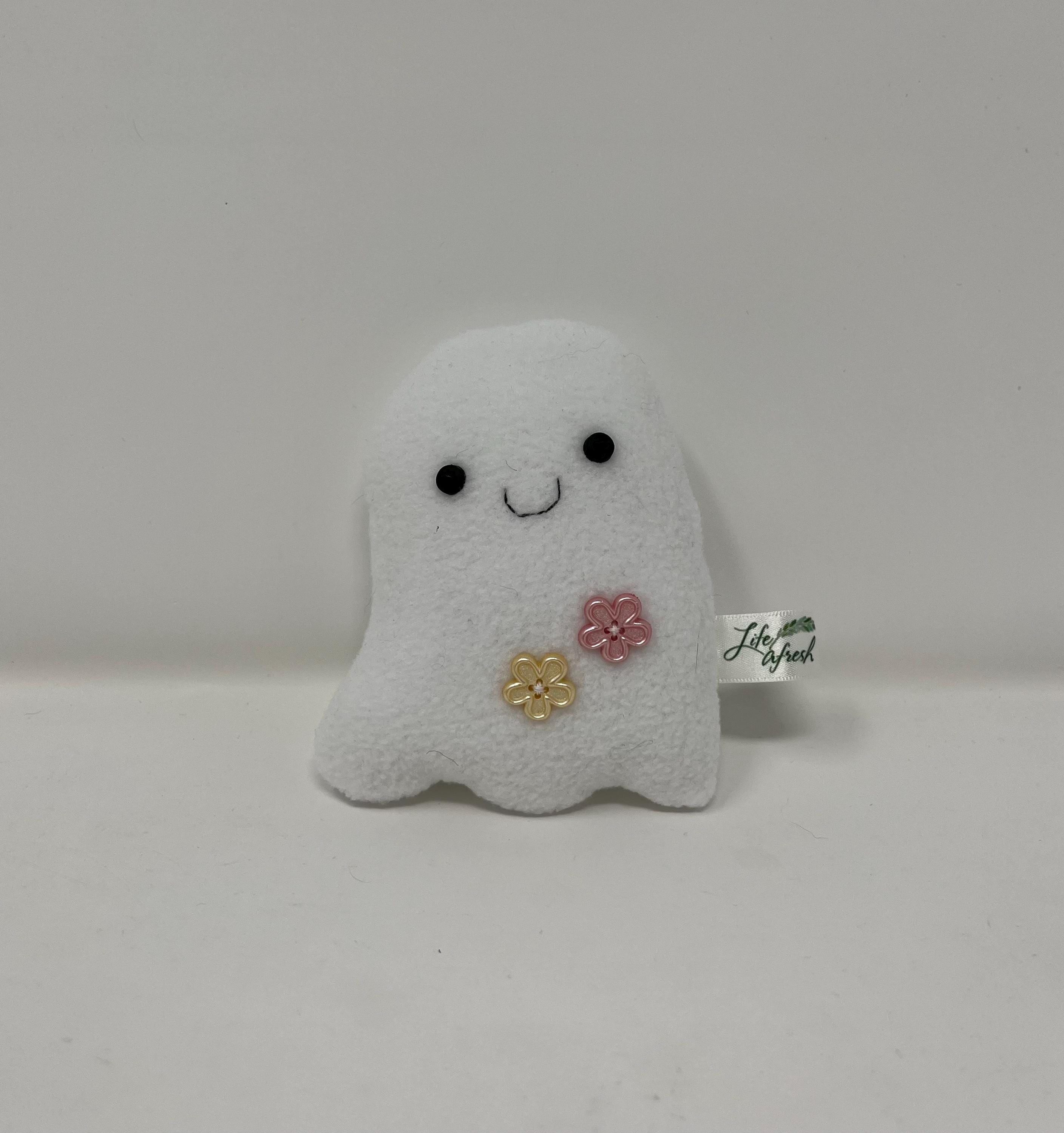 Fleece Ghost Plushie With Hand-stitched Flowers - Etsy