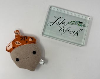 Acorn Plushie: Fleece Cuddle Toy with Hand-Stitched Details