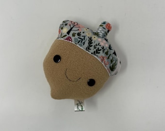 Acorn Plushie, Fleece Cuddle Toy with Hand Stitched Details
