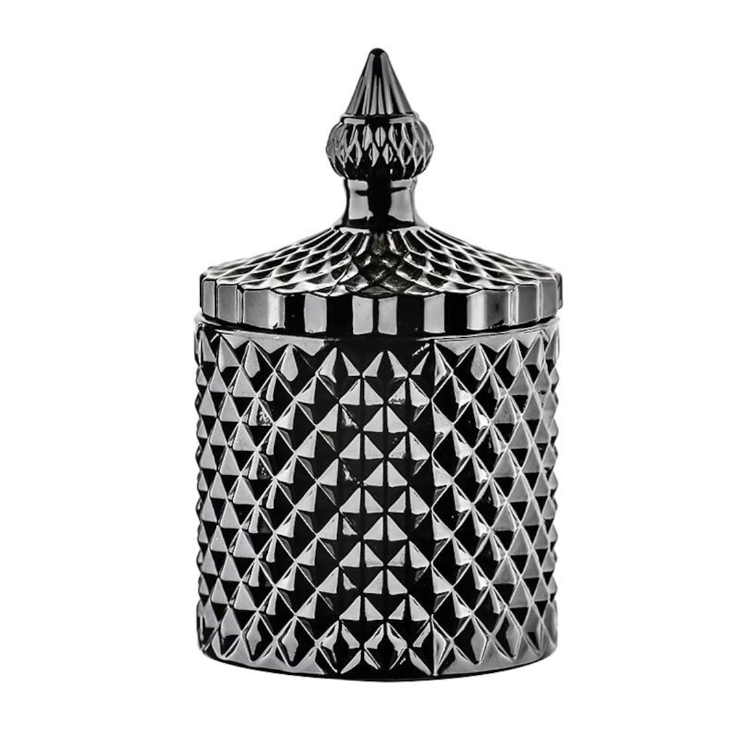 Taj 10oz Luxury Black Glass Candle Vessel Etsy