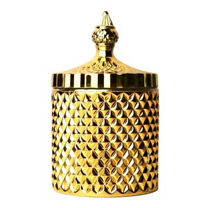 Taj 10oz Luxury Gold Glass Candle Vessel