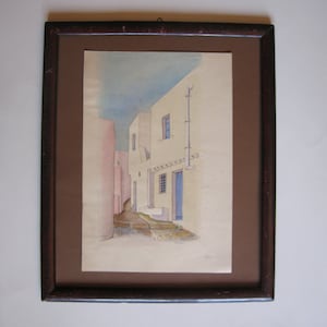 watercolor painting, Patmos, Greece