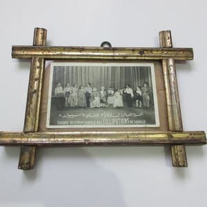 1930's-1940's postcard troupe internationale des lilliputiens de siebold, framed