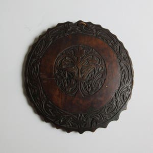 antique 1800&#39;s hand carved wooden wall hanging mirror frame