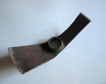 vintage or antique hand hammered iron adze