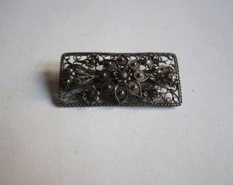 antique 940 silver filigree brooch