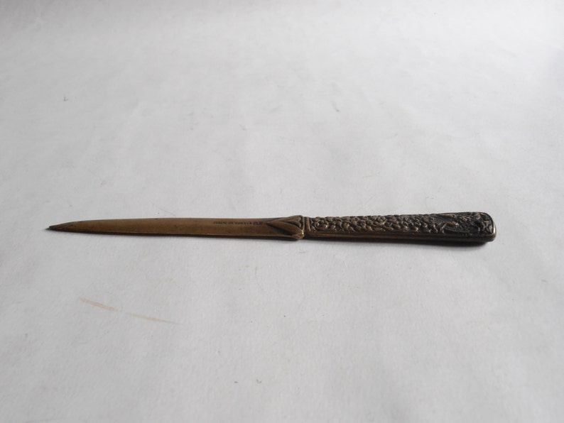 Vintage Greek brass letter opener two head eagle marked Etsy