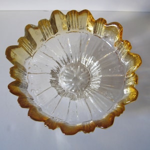bol en verre d&#39;art humppila finlandais vintage avec des bords festonnés conçus par Pertti Santalahti