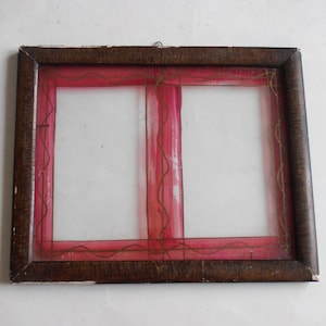 antique reverse painting glass picture frame, made in Greece