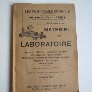 1930 les fils d&#39; Emile Deyrolle materiel de laboratoire, Paris