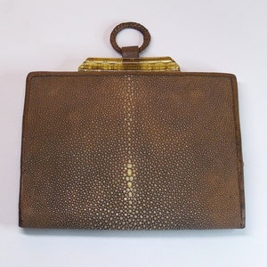 Antique 1930's Stingray Leather Clutch Handbag Purse - Etsy