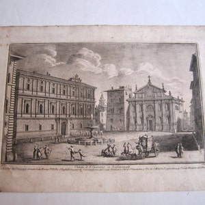 antique original engraving Chiesa di S. Giacomo in Scossacavalli