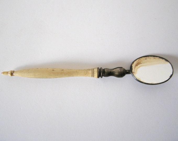 Antique Dental Mirror With Bone Handle and Pivot Hinge Etsy