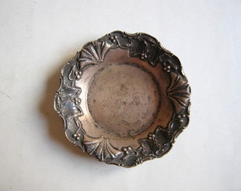 antique sterling silver 900 dish, plate