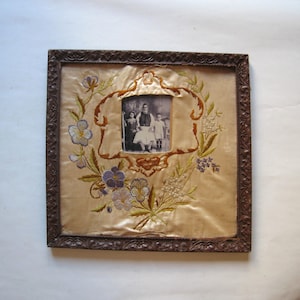 antique Greek embroidery photo frame