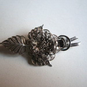 antique silver filigree brooch