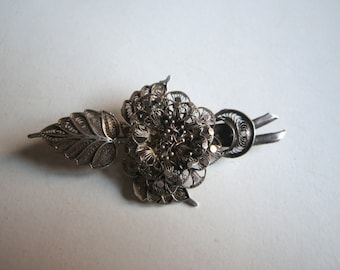 antique silver filigree brooch