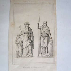1800&#39;s original engraving/ plate, Grece moderne (Empire d&#39; Orient)
