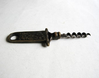 1800's brass corkscrew , double headed eagle
