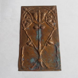 vintage bronze relief butterfly and tree wall hanging ornament